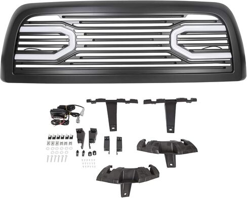 HECASA Upper Grille Front Hood Grill Compatible with 2010-2018 Dodge Ram 2500 3500 4500 Big Horn Horizontal Style w/Lights in Saudi Arabia