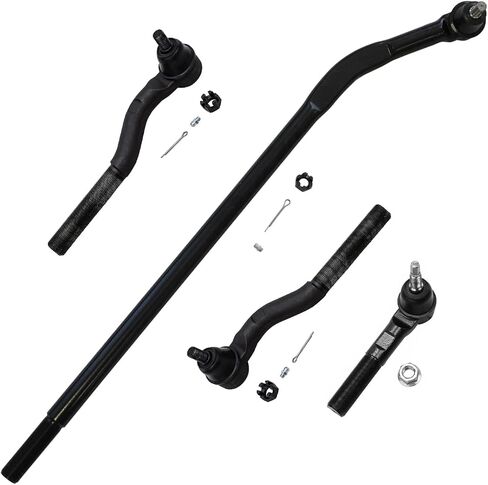 Detroit Axle - Front 4pc Tie Rods Kit for 2007-2017 Jeep Wrangler ، 2018 Wrangler JK ، 2 tie rots 2 inner & outer tie Rod Pitman Arms 2008 2009 2012 2013 2014 2015 2015 2015 Replacement in Saudi Arabia