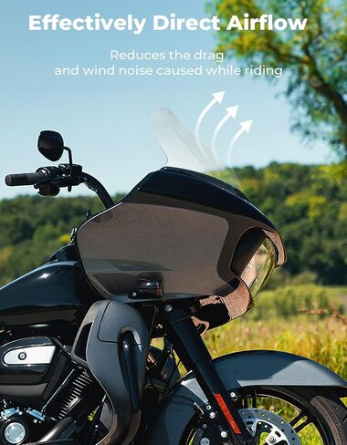 دراجة نارية Kemimoto Clear 14 "الزجاج الأمامي من الزجاج الأمامي المتوافق مع جولة Road Glide FLTR و FLTRSE و FLTRX و FLTRXS 2015-2024 in Kuwait