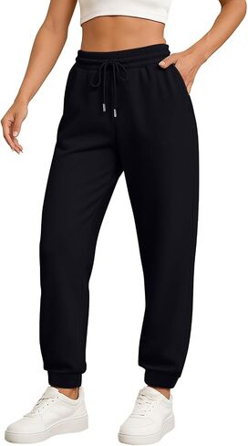 ADHOWBEW Fall Pants for Women 2025 Athletic Cuffed Joggers with Pockets Comfy Fashion Baggy Lightweight Lounge Pants in Saudi Arabia