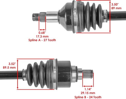 Caltric 2502-357 2x Front Left or Right CV Axles Compatible with Arctic Cat Prowler 550 1000 700 HDX 500 700 in Saudi Arabia