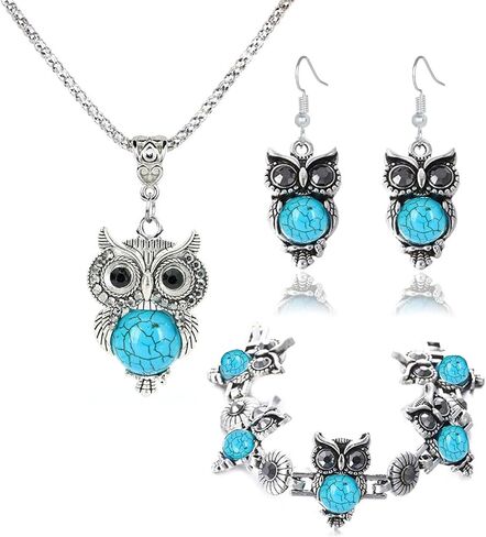 سوار قلادة من Wcrazye Western Mornds مجموعة للنساء المصنوعة يدويًا Boho Vintage Vinquoise Drop Drop Drop Arrings Dainty Bohemian Country Jewelry Gifts in Saudi Arabia