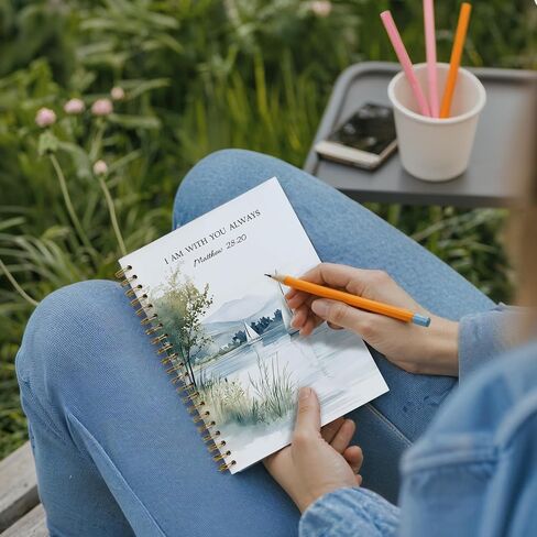 Wildflower Jesus Walking With Girl Christian Spiral Notebook Journal, Church Notes Notebook, Christian Jesus Church Prayer Journal Gift For Women Girls, 5.5 x 8.3 Inches in Kuwait