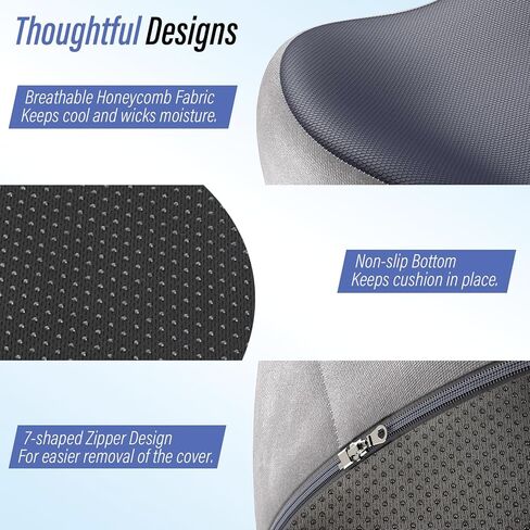 وسادة مقعد للتخفيف من الضغط-تخفيف آلام العصعص من الدرجة الطبية لخطوط النسا وعظم الذيل ، ورغوة الذاكرة على شكل W مع قاعدة غير متدنية ، ومكتب/كرسي متحرك (الأزرق البحري) in Kuwait