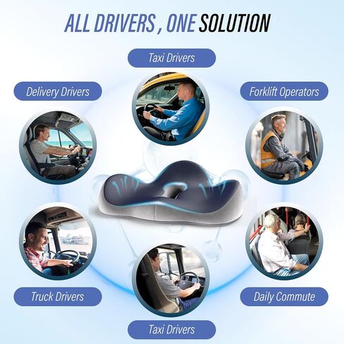 وسادة مقعد للتخفيف من الضغط-تخفيف آلام العصعص من الدرجة الطبية لخطوط النسا وعظم الذيل ، ورغوة الذاكرة على شكل W مع قاعدة غير متدنية ، ومكتب/كرسي متحرك (الأزرق البحري) in Kuwait