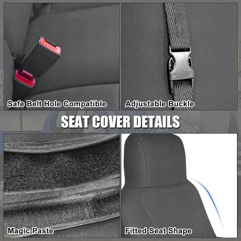 Custom-Fit Front Seat Covers Sets Replace for 2009-2023 Ford E150 E250 E350 Van High Back Bucket Seats, Soft Dutch Velvet Composite Foam Lining Breathable Seat Cover Cushion in Kuwait
