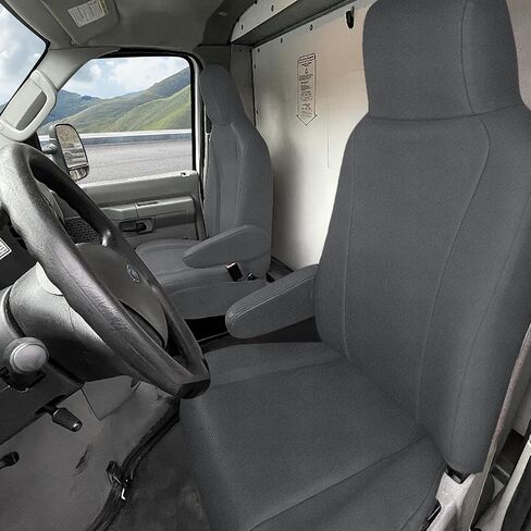 Custom-Fit Front Seat Covers Sets Replace for 2009-2023 Ford E150 E250 E350 Van High Back Bucket Seats, Soft Dutch Velvet Composite Foam Lining Breathable Seat Cover Cushion in Kuwait