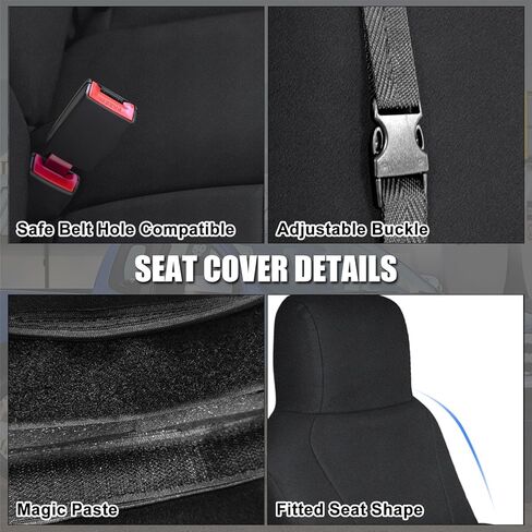 Custom-Fit Front Seat Covers Sets Replace for 2009-2023 Ford E150 E250 E350 Van High Back Bucket Seats, Soft Dutch Velvet Composite Foam Lining Breathable Seat Cover Cushion in Kuwait