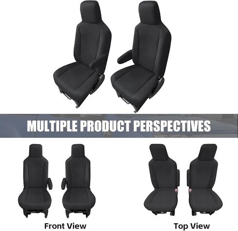 Custom-Fit Front Seat Covers Sets Replace for 2009-2023 Ford E150 E250 E350 Van High Back Bucket Seats, Soft Dutch Velvet Composite Foam Lining Breathable Seat Cover Cushion in Kuwait