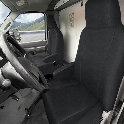 Custom-Fit Front Seat Covers Sets Replace for 2009-2023 Ford E150 E250 E350 Van High Back Bucket Seats, Soft Dutch Velvet Composite Foam Lining Breathable Seat Cover Cushion in Kuwait