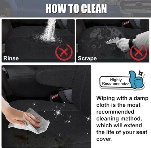 Custom-Fit Front Seat Covers Sets Replace for 2009-2023 Ford E150 E250 E350 Van High Back Bucket Seats, Soft Dutch Velvet Composite Foam Lining Breathable Seat Cover Cushion in Kuwait