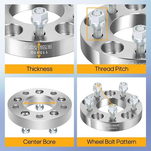OCPTY 5x4.75 to 5x4.5 Wheel Adapters 1 inch 5 lugs with 12x1.5 studs 73mm fits 1982-2002 for Camaro 1990-2005 for Jimmy - 2PCS in Saudi Arabia