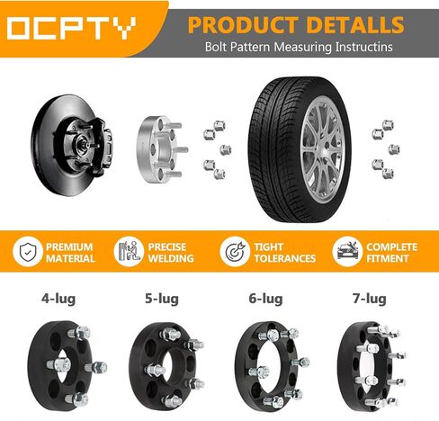 OCPTY 5x4.75 to 5x4.5 Wheel Adapters 1 inch 5 lugs with 12x1.5 studs 73mm fits 1982-2002 for Camaro 1990-2005 for Jimmy - 2PCS in Saudi Arabia