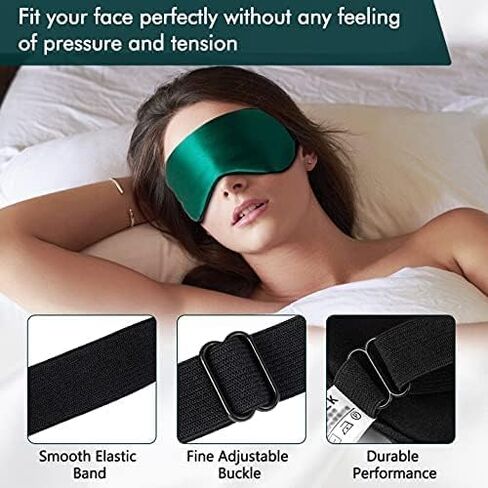 قناع نوم حريري يحجب الضوء، قناع العين المنعش LC-dolida للنوم، قناع نوم 3 في 1 يتضمن بذور السينا الحريرية وأقنعة هلامية للعين للنساء والرجال الذين يعانون من جفاف العين in Kuwait