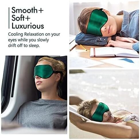 قناع نوم حريري يحجب الضوء، قناع العين المنعش LC-dolida للنوم، قناع نوم 3 في 1 يتضمن بذور السينا الحريرية وأقنعة هلامية للعين للنساء والرجال الذين يعانون من جفاف العين in Kuwait