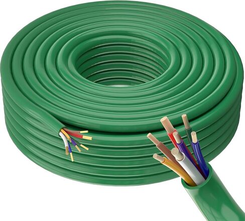 OTOMO Heavy Duty 30FT 7 Way Blade Round Conductor Trailer Wire Harness 14/12/10AWG، تمديد المقطورة كابل SAE التقليدي المعزول للمقطورات RV Hitch Campers والشاحنات - غمد أخضر عصري in Kuwait