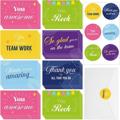 50 pack Employee Appreciation Cards with Envelopes Colorful Employee Thank You Cards Blank Inside Employee Staff Appreciation Cards Bulk for Coworkers Team Motivational Staff Thank You Cards 6x4in in Saudi Arabia