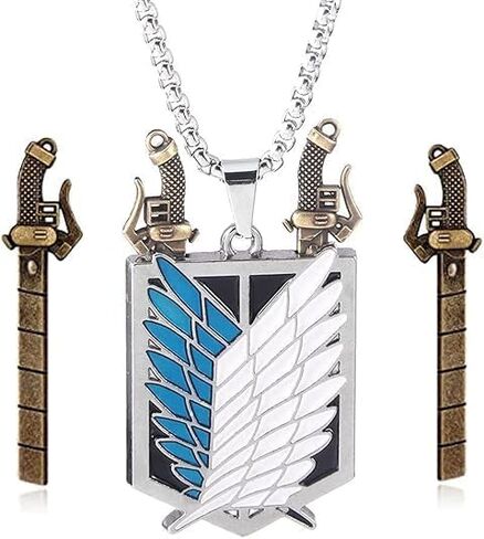 AOT Wings of Freedom Eren's Key Pendant Necklace - Shingeki No Kyojin Anime Chain - Gift for Men Women and Fans in Saudi Arabia