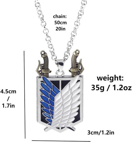AOT Wings of Freedom Eren's Key Pendant Necklace - Shingeki No Kyojin Anime Chain - Gift for Men Women and Fans in Saudi Arabia