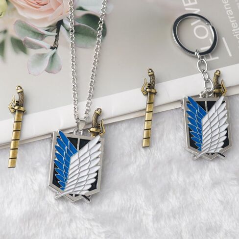 AOT Wings of Freedom Eren's Key Pendant Necklace - Shingeki No Kyojin Anime Chain - Gift for Men Women and Fans in Saudi Arabia