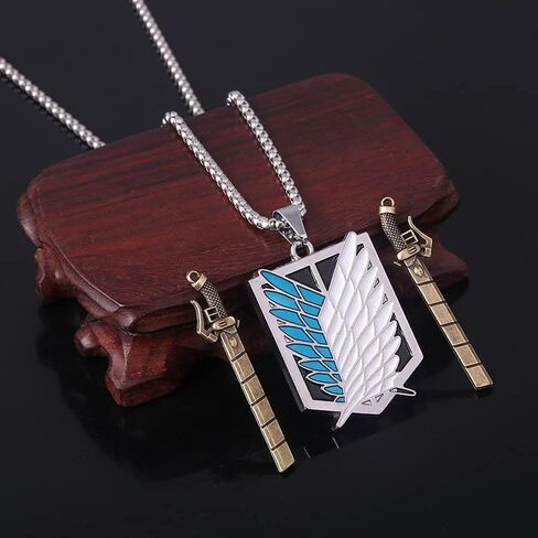 AOT Wings of Freedom Eren's Key Pendant Necklace - Shingeki No Kyojin Anime Chain - Gift for Men Women and Fans in Saudi Arabia