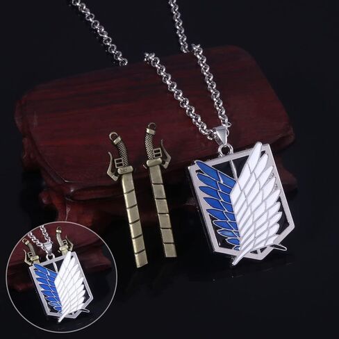 AOT Wings of Freedom Eren's Key Pendant Necklace - Shingeki No Kyojin Anime Chain - Gift for Men Women and Fans in Saudi Arabia
