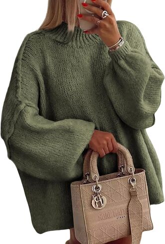 Women's Oversized Crewneck Fall Sweaters for Women 2025 Long Sleeve Fuzzy Knit Chunky Pullover Sweater in Saudi Arabia