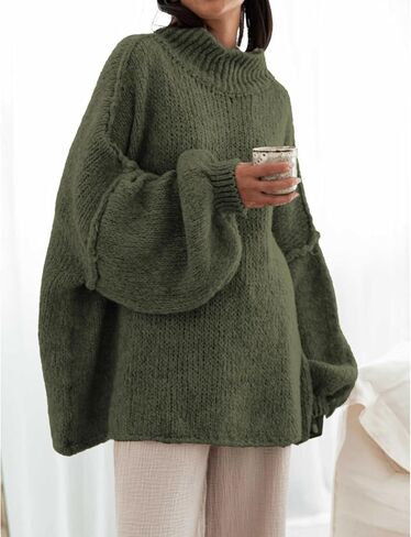 Women's Oversized Crewneck Fall Sweaters for Women 2025 Long Sleeve Fuzzy Knit Chunky Pullover Sweater in Saudi Arabia