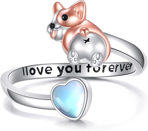 خاتم الدشهند 925 من الفضة الاسترليني كلب الدشهند قابل للتعديل حلقة مفتوحة جرو الكلب مجوهرات بأشكال حيوانات للنساء عاشق الدشهند in Kuwait