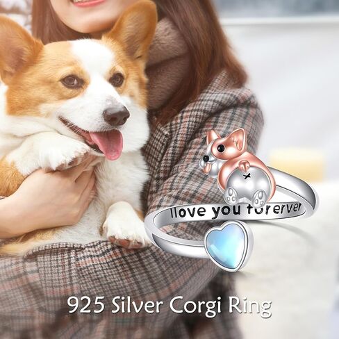 خاتم الدشهند 925 من الفضة الاسترليني كلب الدشهند قابل للتعديل حلقة مفتوحة جرو الكلب مجوهرات بأشكال حيوانات للنساء عاشق الدشهند in Kuwait