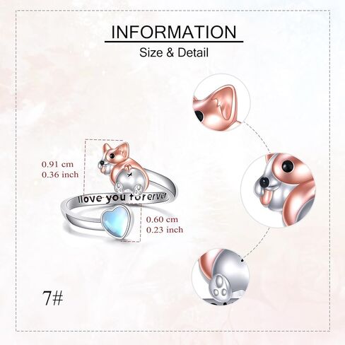 خاتم الدشهند 925 من الفضة الاسترليني كلب الدشهند قابل للتعديل حلقة مفتوحة جرو الكلب مجوهرات بأشكال حيوانات للنساء عاشق الدشهند in Kuwait