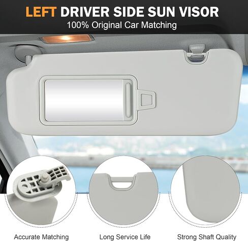 Left Driver Side Gray Sun Visor Fit for Hyundai Elantra 2017 2018 2019 2020 Sunvisor Replacement 85210-F0100TTX 85210F0100TTX 85210 F0100TTX in Saudi Arabia