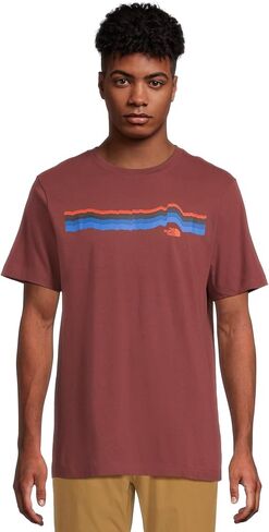 The North Face Men Evolution Tequila Sunrise Short Tee | قميص القطن مع تصميم جرافيك ، وضع في الأكمام ، طوق مضلع in Saudi Arabia