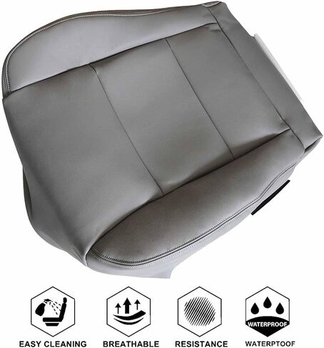 NLQR Front Driver Side Bottom Replacement Microfiber Leather Seat Cover Stone Gray Compatible with Toyota Land Cruiser 1998 1999 2000 2001 2002 2003 2004 2005 2006 2007 in Kuwait