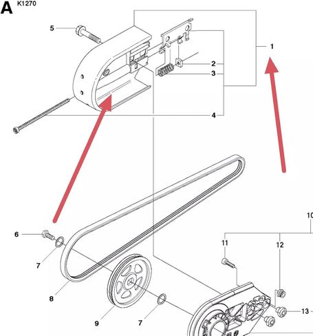 حارس الحزام 506279207 يناسب Husqvarna K1260 ، K1270 in Saudi Arabia