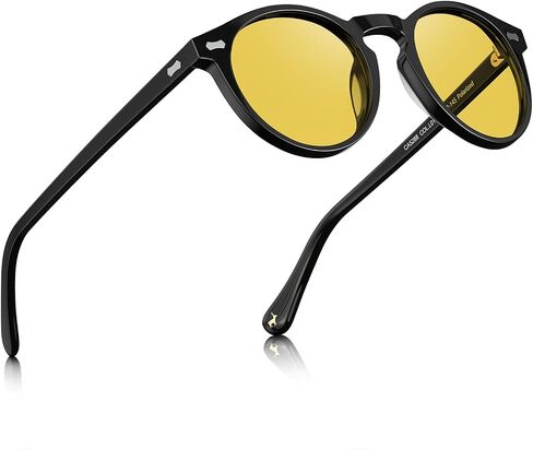 Carfia Acetate Men's Light Driving Glasses ، Retro Round Frame Light Vision ، in Kuwait