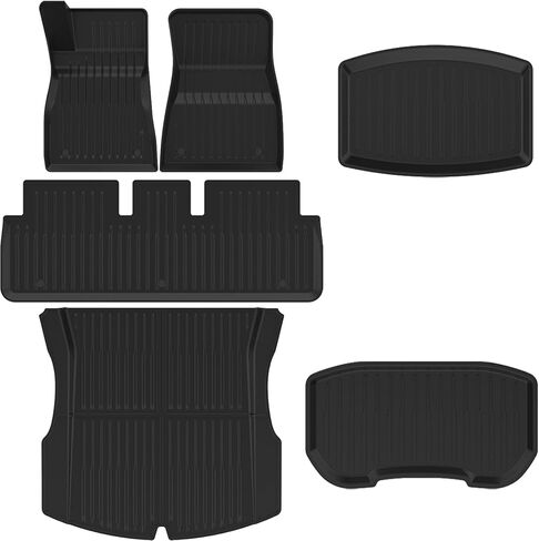2025 Floor Mats for Tesla Model 3 2024 Accessories 6 Piece All-Weather Accessory Set with Cargo Liner and Truck Storage Mat fit for Daily Commutes, Road Trips (Model 3 Highland 2024+) in Kuwait
