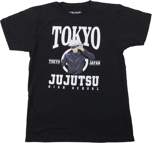 BioWorld Jujutsu Kaisen Tokyo High School Gojo البالغين الأسود الأكمام القصيرة in Kuwait