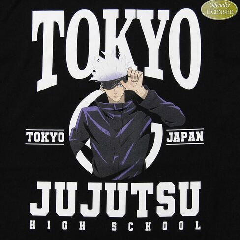 BioWorld Jujutsu Kaisen Tokyo High School Gojo البالغين الأسود الأكمام القصيرة in Kuwait