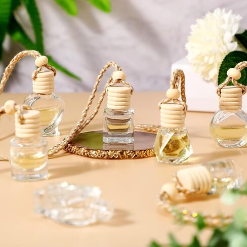 inbagi 60 pcs 8ml Car Qualice Oil Diffuser Hanging Bottle Car Air Trantenener Bottle Valies Varey Glass Vials with Cap Cap Perfum in Saudi Arabia