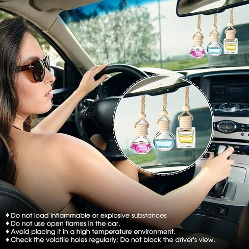 inbagi 60 pcs 8ml Car Qualice Oil Diffuser Hanging Bottle Car Air Trantenener Bottle Valies Varey Glass Vials with Cap Cap Perfum in Saudi Arabia