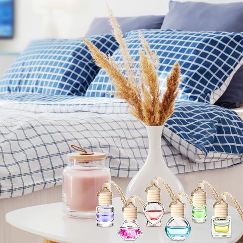 inbagi 60 pcs 8ml Car Qualice Oil Diffuser Hanging Bottle Car Air Trantenener Bottle Valies Varey Glass Vials with Cap Cap Perfum in Saudi Arabia