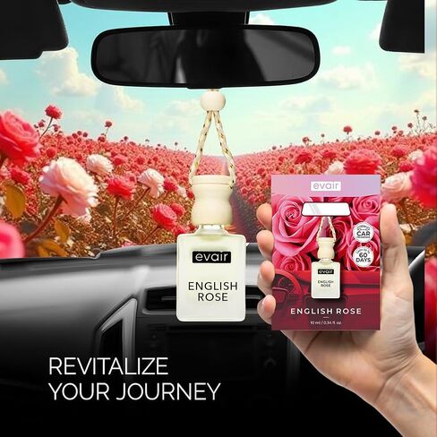 معطر الهواء Evair مع عطر الزيوت الأساسية في زجاجة زجاجية مع غطاء الناشر الخشبي | 10 مل - حزمة من 1 (غاردينيا) in Saudi Arabia
