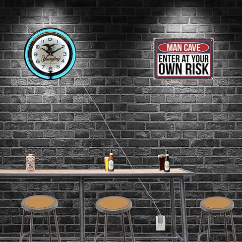 FVLFIL XPIWHTOW Yuengling America's Oldest Brewery Since 1829 Beer Logo Blue Double Neon Wall Clock in Saudi Arabia