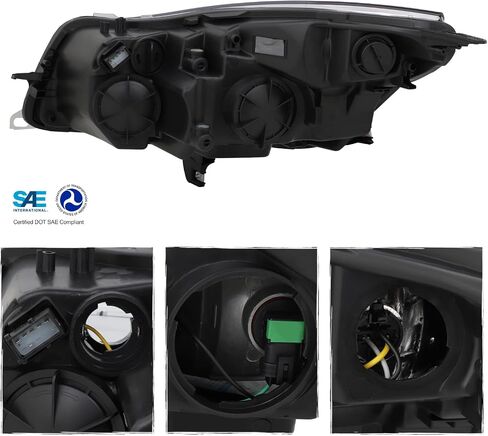 AKKON - Fits 2011 2012 2013 Buick Regal [Halogen Type] Chrome Headllights Pair Driver Left+Passenger Right Replacement in Kuwait