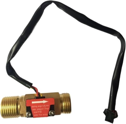 1PCS 66mm G1/2 Male Thread Brass Hall Effect Water Flow Sensor Flowmeter 1-25L/Min in Saudi Arabia