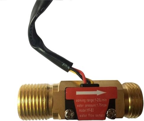 1PCS 66mm G1/2 Male Thread Brass Hall Effect Water Flow Sensor Flowmeter 1-25L/Min in Saudi Arabia