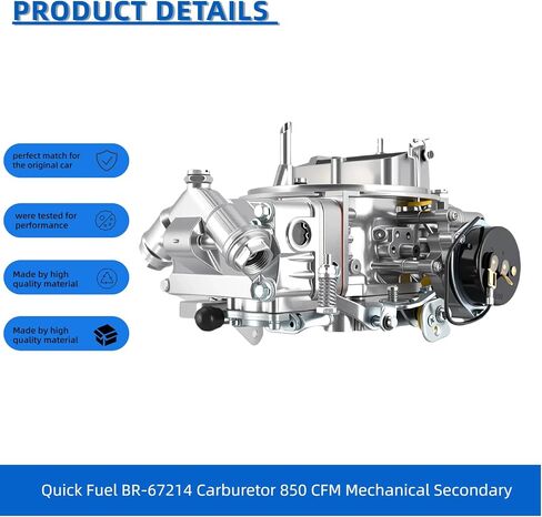 4150 Double Pumper Carburetor Brawler BR-67214 850CFM Carburetor 4 Barrel With Electric Choke replacement for Holley 4150 BR67214 Brawler Street Carb Mechanical Secondary (BR67214-850) in Saudi Arabia