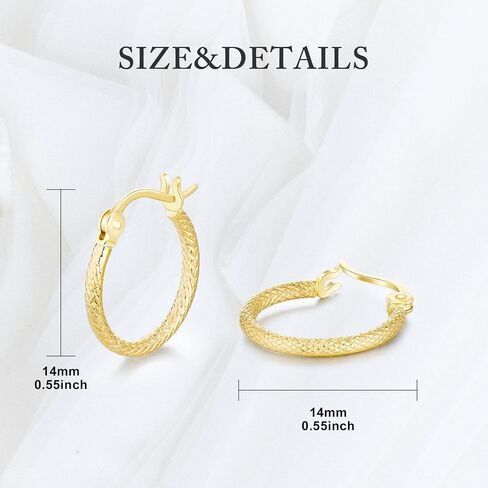 Sisgem 14k Gold Tiny 1.5 مم من أقراط الماس الماسي للمراهقين ، 14 ملم in Saudi Arabia