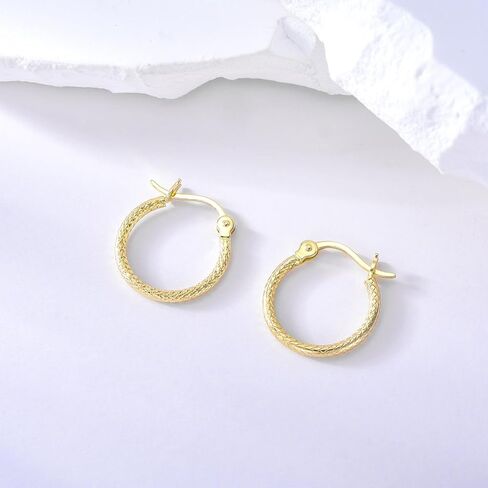 Sisgem 14k Gold Tiny 1.5 مم من أقراط الماس الماسي للمراهقين ، 14 ملم in Saudi Arabia